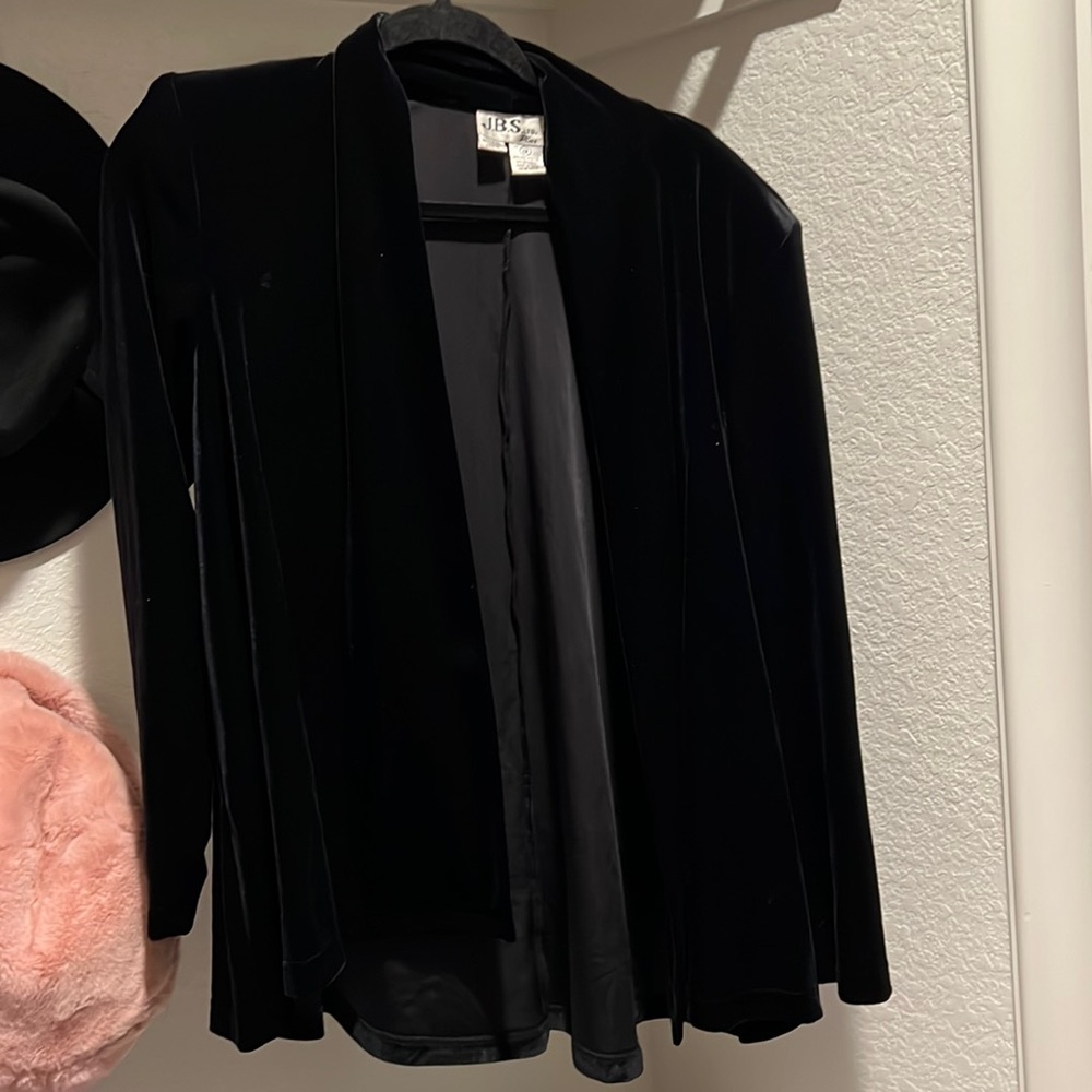 Vintage JBS LTD Plus Velvet Open Front Jacket / Shell – Size 1X